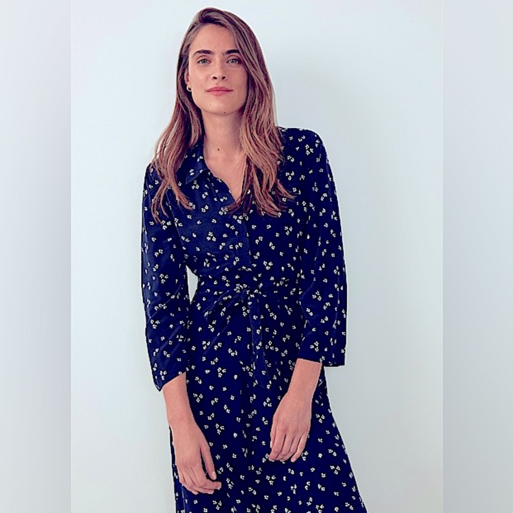 💙TRENERY, NAVY MICRO FLORAL PRINT DRESS 🐳